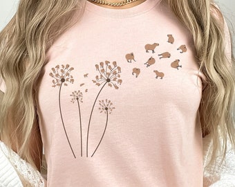 Capybara Dandelion Shirt Capybara Shirt Capybara Gift  Oddly Specific Shirt Weird Shirt Weird Shirts Cute Capybara Tee