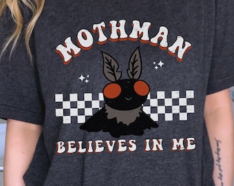 Mothman Shirt Vintage Style Mothman Shirt Distressed Cryptid Shirt Supernatural Shirt Cryptids T-Shirt Folklore Shirt Cryptidcore Shirt