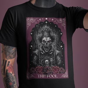 O tolo camisa de tarô escuro clowncore t camisas de tarô feminino camisa de cartão de tarô camisa de palhaço mal clowncore camisa palhaço estética palhaço