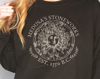 Medusa Sweatshirt Bookish Sweatshirt Book Sweatshirt Reading Sweatshirt Greek Mythology Dark Academia Clothing Poet Shirt