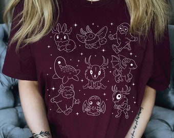 Maglietta Celestial Cryptid Maglietta Cryptidcore Maglietta Cryptozoology Maglietta Cute Cryptid Maglietta Baby Cryptids Mothman Maglietta Bigfoot Sasquatch