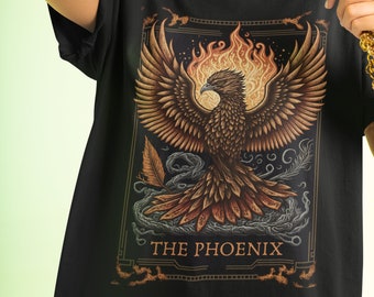 The Phoenix Tarot Shirt Phoenix Shirt Tarot Shirts Women Tarot Card T Shirt Phoenix Rising Mythology Shirt Mystical Shirt Growth Mindset Tee