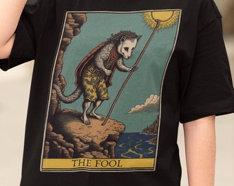 The Fool Possum Tarot Card Shirt Possum Shirt Opossum Shirt Tarot Shirt Tarot Shirts Women Tarot Card T Shirt Possum Gifts Cottagecore Shirt