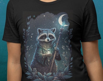 Celestial Mapache Camisa Tarot Carta Camisa Tarot Camisa Tarot Camisas Mujeres Tarot Carta Camiseta Mapache Regalos Camisa Mística Camisas Extrañas