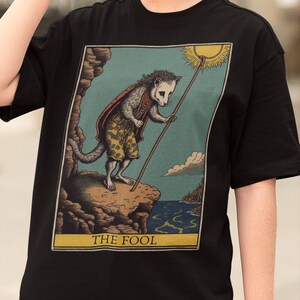 The Fool Possum Tarot Card Shirt Possum Shirt Opossum Shirt Tarot Shirt Tarot Shirts Women Tarot Card T Shirt Possum Gifts Cottagecore Shirt