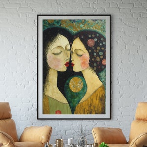 Sapphic Art Lesbian Art Sapphic Art Print Sapphic Queer Art Lesbian Art Print Queer Art Print WLW Art Lesbian Wall Art Subtle Pride Art