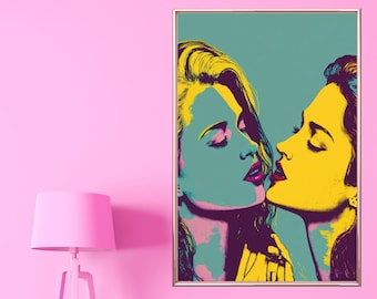 Pop Art Style Sapphic Art Lesbian Wall Art Sapphic Art Print Sapphic Queer Art Lesbian Art Print Queer Art Print WLW Art Subtle Pride Art