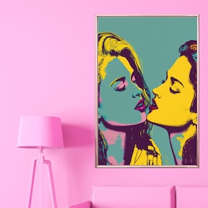 Pop Art Style Sapphic Art Lesbian Wall Art Sapphic Art Print Sapphic Queer Art Lesbian Art Print Queer Art Print WLW Art Subtle Pride Art