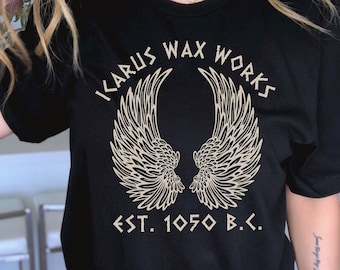 Mythology Shirt Icarus Shirt Greek Mythology Poet Shirt Dark Academia Clothing Literary Shirt Literature Shirt Librarian Book Club T-Shirt