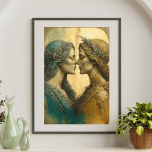 Diosa griega arte sáfico impresión lesbiana pared arte sáfico arte queer arte lésbico impresión arte queer impresión WLW arte cartel lésbico mitología griega