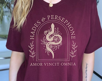 Hades and Persephone Mythology Shirt Poet Shirt Literary Shirt Dark Academia Clothing Greek Mythology Bookish Shirt Olympus