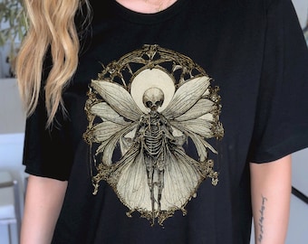 Goblincore Shirt Skeleton Fairy Shirt Grunge Fairycore Shirt Fairy Grunge Shirt Dark Cottagecore Shirt Dark Fairycore Clothing