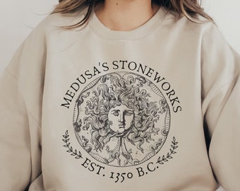 Medusa Sweatshirt Bookish Sweatshirt Book Sweatshirt Reading Sweatshirt Greek Mythology Dark Academia Clothing Poet Shirt