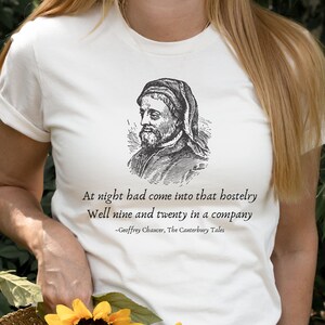 Poet Shirt Geoffrey Chaucer T Shirt Dark Academia Clothing Bookish Shirts Literary Tee Literature TShirt Librarian Book Club Library T-Shirt