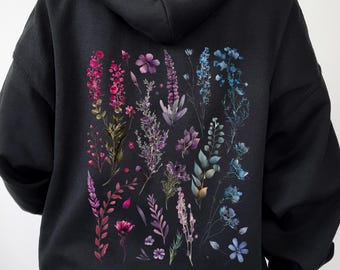 Bi Pride Wildflowers Hoodie Subtle Bi Pride Sweatshirt Bisexual Shirt Discreet Pride Shirt Pride Outfit Bisexual Flower Sweater LGBTQ Pride