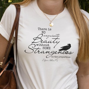 Poet Shirt Raven T Shirt Dark Academia Crow Clothing Bookish Shirts Literary Tee Literature TShirt Librarian Book Club Library T-Shirt