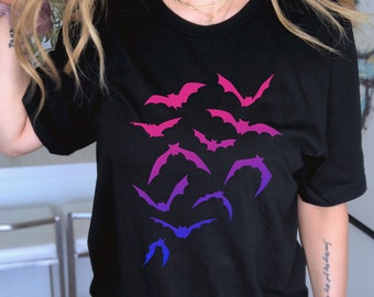 Pride Bats Shirt Subtle Bi Pride Tshirt Pride Clothing Discreet Pride Tee Bisexual Pride Bat T-Shirt Subtle LGBTQ Shirt Queer Tshirt