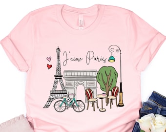 J'aime Paris Shirt, I Love Paris TShirt, French T-Shirt, Bonjour Tee, Cest La Vie Shirt, Paris Trip Shirt, Paris Vacation Gift, France Shirt