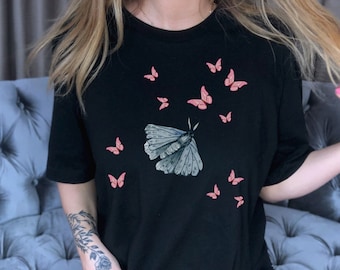 Hades and Persephone Moth and Butterfly Mythology Shirt Poet Shirt Dark Academia Clothing Greek Mythology Bookish Shirt Olympus