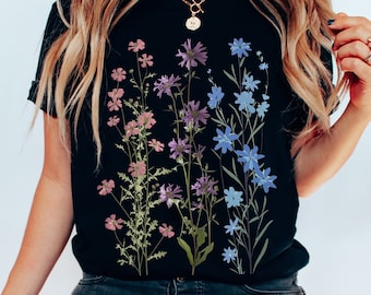 Bi Pride Wildflowers Shirt Subtle Bi Pride Shirt Bisexual Shirt Discreet Pride Shirt Pride Outfit Bisexual Flower Shirt LGBTQ Pride Shirt