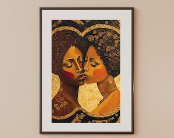 Arte Sáfico Arte Lésbico Arte Sáfico Impresión Sáfica Arte Queer Lésbico Arte Imprimir Arte Queer WLW Arte Lésbico Arte de la Pared Arte de la Mujer Negra