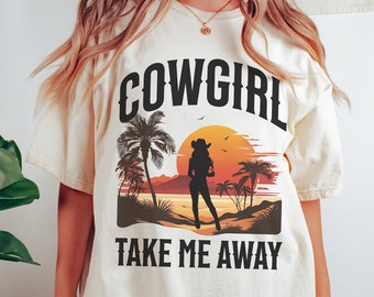 Cowgirl Take Me Away Lesbian Shirt Comfort Colors Western Shirt Lesbian Cowgirl Shirt Sapphic Shirt Queer Shirt Retro Lesbian Shirt