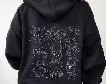 Celestial Cryptid Hoodie Cryptidcore Sweatshirt Cryptozoology Shirt Cute Cryptid Sweater Baby Cryptids Mothman Shirt Bigfoot Sasquatch Shirt