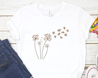 Capybara Dandelion Kids Shirt Capybara Shirt Youth Shirt Childrens Shirt Capybara Gift Shirts Cute Capybara Kids Tee