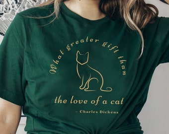 Camisa do poeta Dickens Cat Citação Camisa Dark Academia Roupas Bookish Camisetas Literatura Camiseta Bibliotecário Book Club Library T-Shirt
