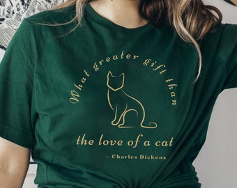 Dichter Shirt Dickens Cat Quote Shirt Dark Academia Kleding Bookish Shirts Literaire Tee Literatuur TShirt Bibliothecaris Boekenclub Bibliotheek T-Shirt