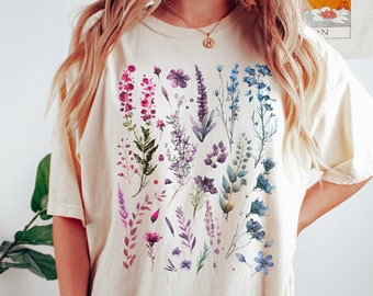 Comfort Colors Bi Pride Wildflowers Shirt Subtle Bi Pride Shirt Bisexual Shirt Discreet Pride Shirt Pride Outfit Bisexual Flower Shirt