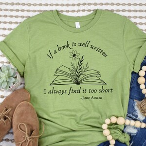 Poet Shirt Jane Austen Quote T Shirt Dark Academia Clothing Bookish Shirts Literary Tee Literature TShirt Librarian Book Club Library Shirt