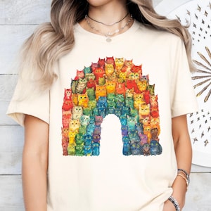 Rainbow Cat Shirt Childless Cat Lady Shirt Childless Cat Ladies Vote For Kamala Harris Shirt Election Shirt Feminist Shirt Gay Pride Shirt