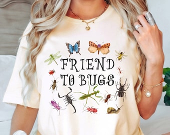 Friend To Bugs Insect Shirt Bug Shirt Entomology Shirt Goblincore Shirt Grunge Fairycore Dark Cottagecore Shirt Bee Shirt