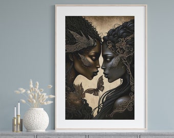 Sapphic Art Print Sapphic Fairy Art Print Lesbian Art Queer Art Lesbian Art Print WLW Art Lesbian Wall Art Subtle Pride Art Lesbian Poster