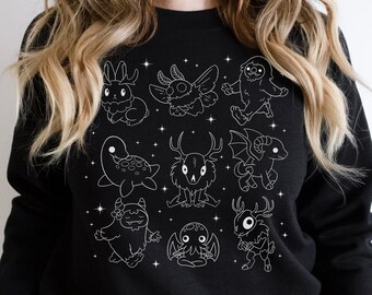 Cryptid Sweatshirt Cryptidcore Shirt Cryptozoology Shirt Cute Cryptid Sweater Baby Cryptids Mothman Shirt Bigfoot Shirt Sasquatch Shirt