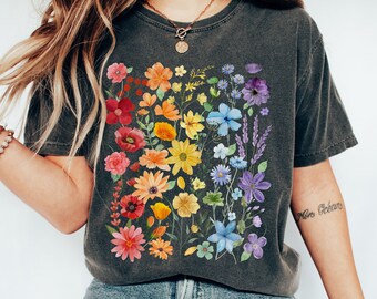 Gay Pride Wildflowers Shirt Comfort Colors Shirt Subtle Pride Shirt Discreet Pride Shirt Subtle Gay Pride Pride Outfit Rainbow Flowers Tee