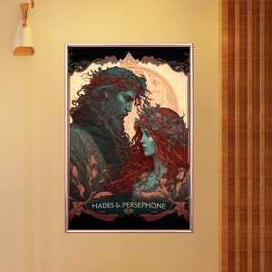 Hadès et Perséphone Art Print Mythologie grecque Art Print Mythologie grecque affiche Mythologie Wall Art Greek Wall Art Tarot Card Art