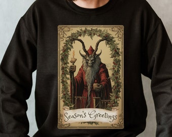 Krampus Sweatshirt Vintage Christmas Sweatshirt Shirt  Krampus Sweater Cryptid Shirt  Horror Shirt Monster Sweatshirt