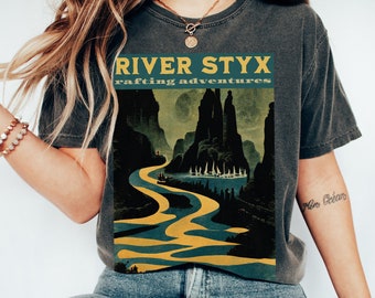 River Styx Rafting Adventures Comfort Colors Shirt Greek Mythology Shirt Dark Academia Clothing Literary Shirt Bookish Shirt Greek Gods