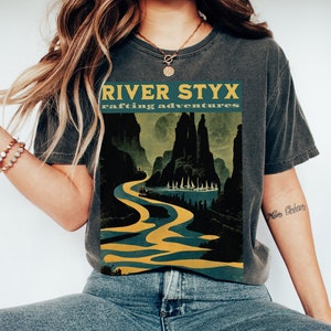 River Styx Rafting Adventures Comfort Colors Shirt Greek Mythology Shirt Dark Academia Clothing Literary Shirt Bookish Shirt Greek Gods
