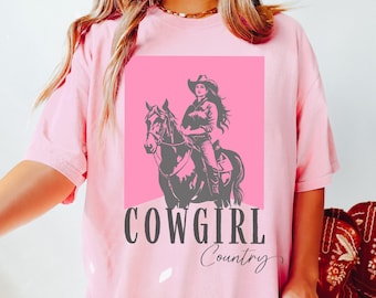 Cowgirl Country-skjorta Komfortfärger Rosa cowgirl-skjorta Kostym Western Graphic Tee Country-skjortor Cowgirl-outfit Cowgirl-kostym