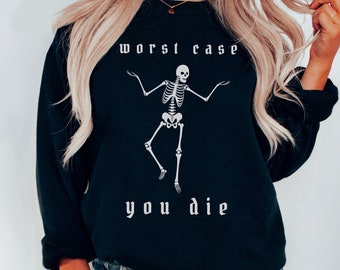 Pastell Goth Sweatshirt Sweatshirt Skelett Sweatshirt Pastell Grunge Pullover weiche Goth Shirt Mall Goth Shirt Goth Kleidung Emo Sweatshirt Skelett Shirt