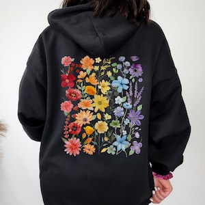 Gay Pride Wildflowers Hoodie Subtle Pride Shirt Discreet Pride Sweatshirt Subtle Gay Pride Pride Outfit LGBTQ Pride Hooded Sweatshirt