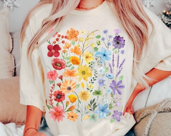 Gay Pride Wildflowers Shirt Comfort Colors Shirt Subtle Pride Shirt Discreet Pride Shirt Subtle Gay Pride Pride Outfit Rainbow Flowers Tee
