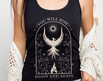 Phoenix Shirt Wachstum Denkweise Tank Top Optimist Shirt Phoenix Rising Mythology Shirt Gute Energie Shirt Mystisches Shirt Persönliches Wachstum Tank