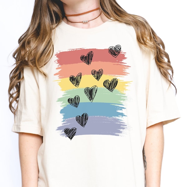 Subtle Gay Pride Heart Shirt Gay Rainbow Heart Tee Discreet Pride Queer Shirt Subtle Pride Clothing Gay Pride Shirt Subtle LGBTQ Shirt