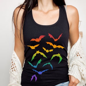 Pride Bats Tank Top Subtle Pride Shirt Pride Clothing Discreet Pride Gay Pride Bat Tank Top Subtle LGBTQ Shirt Queer Shirt Rainbow Bats Tank