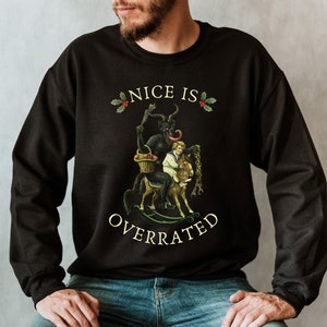 Krampus Sweatshirt Vintage Christmas Sweatshirt Shirt Krampus Sweater Cryptid Sweatshirt Horror Sweatshirt Weird Shirt Monster Sweatshirt