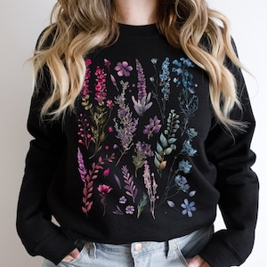 Bi Pride Wildflowers Sweatshirt Subtle Bi Pride Crewneck Bisexual Shirt Discreet Pride Outfit Bisexual Flower Sweater LGBTQ Pride Sweater